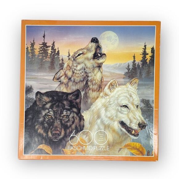 FX Schmid Wolf Wolves Song of the Wind 600 Pc 1994 Exquisit Jigsaw Puzzle Used - Picture 1 of 12